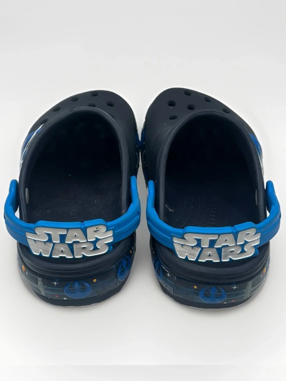 Star Wars Crocs Unisex Kids Blue Shoes Clogs Slingback Sandals Size J1
